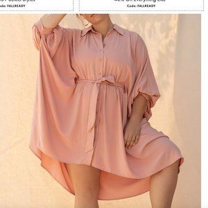 Eloquii Cape Shirtdress with Belt